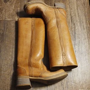 Beautiful vintage brown leather high boots